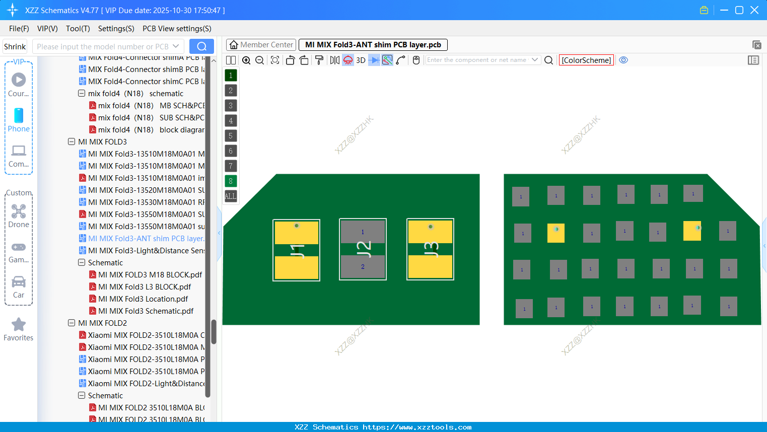 Xiaomi MI MIX Fold3-ANT Shim PCB Layer